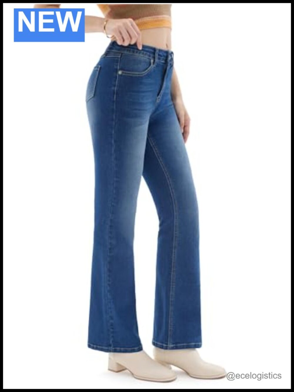 Petite High Waisted Bootcut Stretch Flare Jeans - 24-30 Inseam